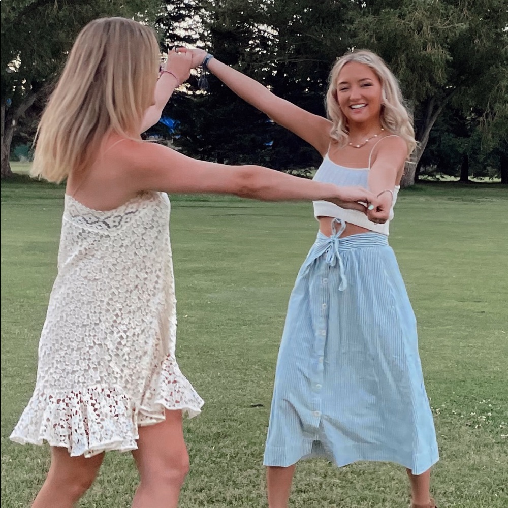 Madewell Pinstripe Maxi Skirt size 2